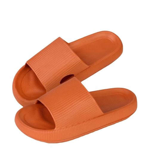 YDRABFLE Sommerhausschuhe Hausschuhe Frauen Leichte Schuhe Mann Weiche Sohle Plattform Sandalen Frau Flip Flops Rutschfeste Strandrutschen-3,5Cm Orange-40-41 von YDRABFLE