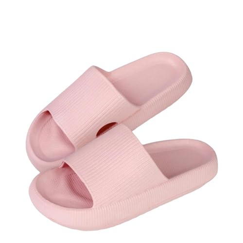 YDRABFLE Sommerhausschuhe Hausschuhe Frauen Leichte Schuhe Mann Weiche Sohle Plattform Sandalen Frau Flip Flops Rutschfeste Strandrutschen-3,5Cm Pink-36-37 von YDRABFLE