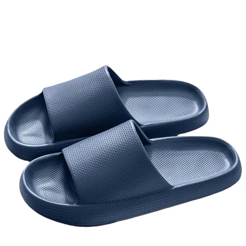 YDRABFLE Sommerhausschuhe Hausschuhe Frauen Leichte Schuhe Mann Weiche Sohle Plattform Sandalen Frau Flip Flops Rutschfeste Strandrutschen-3,6Cm Blau-36-37 von YDRABFLE