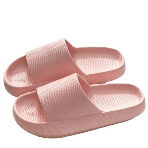 YDRABFLE Sommerhausschuhe Hausschuhe Frauen Leichte Schuhe Mann Weiche Sohle Plattform Sandalen Frau Flip Flops Rutschfeste Strandrutschen-3,6Cm Pink-38-39 von YDRABFLE