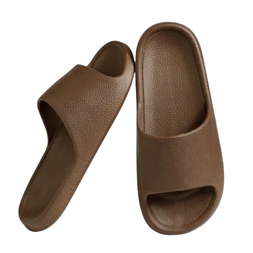 YDRABFLE Sommerhausschuhe Hausschuhe Für Männer Frauen Weiche Unterseite Hausschuhe Innenhaus Dias Flache Sandalen Strand Schuhe Mann Flip Flops-A Brown-36-37 von YDRABFLE