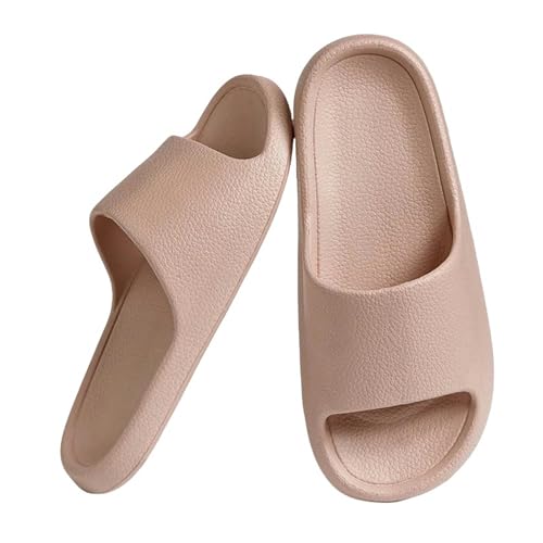 YDRABFLE Sommerhausschuhe Hausschuhe Für Männer Frauen Weiche Unterseite Hausschuhe Innenhaus Dias Flache Sandalen Strand Schuhe Mann Flip Flops-A Pink-36-37 von YDRABFLE