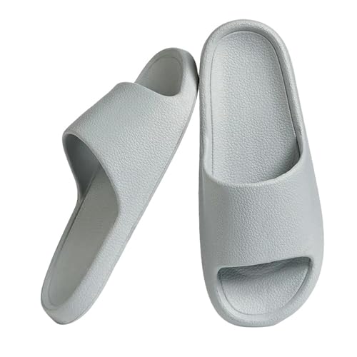 YDRABFLE Sommerhausschuhe Hausschuhe Für Männer Frauen Weiche Unterseite Hausschuhe Innenhaus Dias Flache Sandalen Strand Schuhe Mann Flip Flops-Ein Grau-36-37 von YDRABFLE