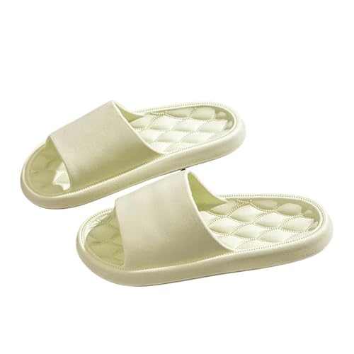 YDRABFLE Sommerhausschuhe Startseite Hausschuhe Sommer Frauen Männer Solide Dias Indoor Mute Anti-Rutsch Baden Flip Flops Sandalen Unisex Soft Sole Schuhe-Grün-38-39 von YDRABFLE