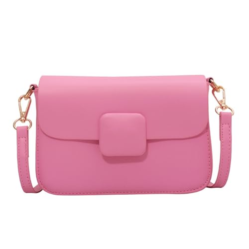YEAMKE Einfarbige Achselhöhlentasche für Frauen, Sommer-Umhängetasche, kleine quadratische Tasche, rosa, 19 * 5 * 13 cm von YEAMKE