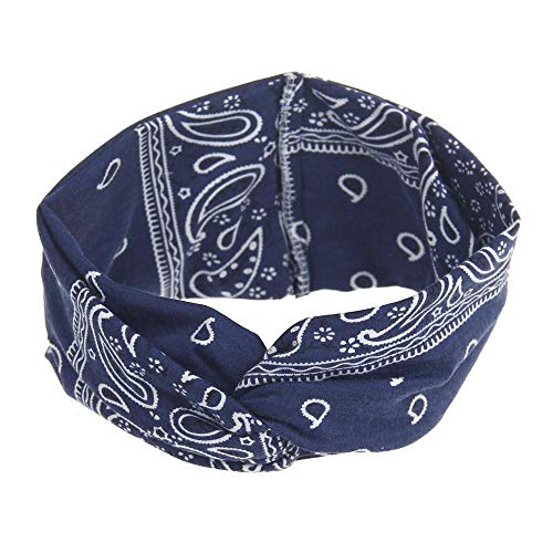 YEBIRAL Haarband mit Paisleymuster, Jahrgang Gedruckt Criss Cross Elastische Yoga Headband, Frauen Mädchen Rockabilly-Style Kopfband von YEBIRAL