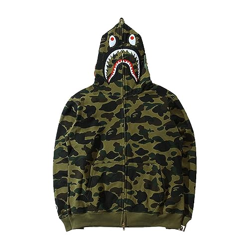 YEBIRAL Herren Bape Shark Hoodie Damen Kapuzenpullover 3D Camouflage Bape Hoodie Haikopf Shark Jacke Hip Hop Streetwear Pullover Unisex Locker Casual Sweatjacke mit Kapuze YEBIRAL Herren Bape Shark Hoodie Damen Kapuzenpullover 3D Camouflage Bape Hoodie Haikopf Shark Jacke Hip Hop Streetwear Pullover Unisex Locker Casual Sweatjacke mit Kapuze von YEBIRAL