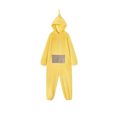 YEBIRAL Teletubbies Kostüm Erwachsene Pyjama Damen Herren Onesie Fasching One Piece Kostüm Cosplay Homewear Kuschel Schlafanzug Jumpsuit mit Kapuze Party Nachtwäsche Langarm Tierkostüm Overall von YEBIRAL