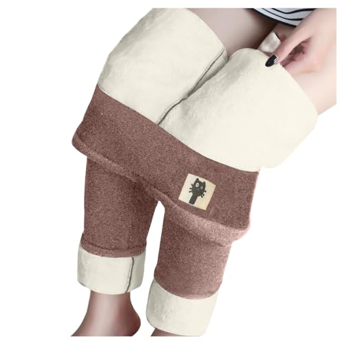 YEBIRAL Winterleggings Thermoleggings warme mit Teddyfell Kaschmir Hosen Gamaschen, Damen Thermo Strumpfhose Leggings mit Innenfleece, Herbst Winter Warm Blickdichte Leggins von YEBIRAL