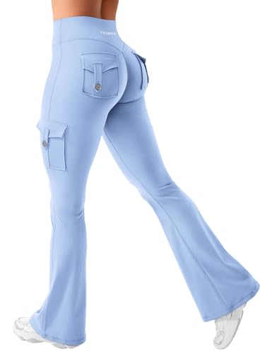 YEOREO Damen Flare Leggings mit 4 Pockets Invisible Scrunch Butt Sport Leggings High Waist Schlaghosen Workout Seamless Push Up Blickdicht Yoga Gym Legging Hellblau XL YEOREO Damen Flare Leggings mit 4 Pockets Invisible Scrunch Butt Sport Leggings High Waist Schlaghosen Workout Seamless Push Up Blickdicht Yoga Gym Legging Hellblau XL von YEOREO