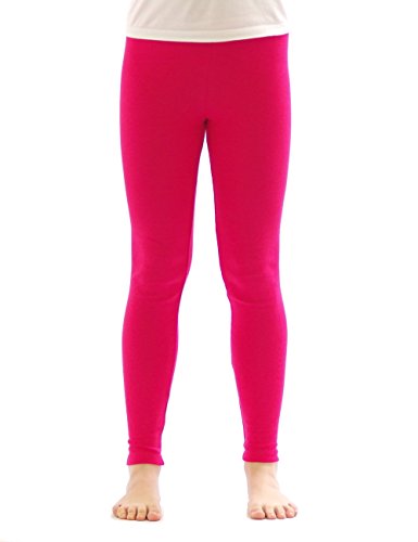 YESET Kinder Thermo Mädchen Leggings Fleece Hose lang Leggins aus Baumwolle pink 110 von YESET