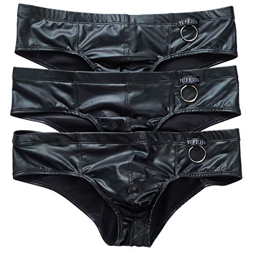 Herren Stringtanga Unterwäsche Sexy Tief sitzende Unterhosen 3er-Pack Gr. Large, 3-Pack Briefs 2 von YFD