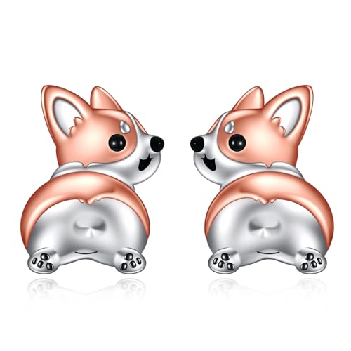 Corgi Ohrstecker für Mädchen Sterling Silber niedlichen Hund Ohrringe Jahrestag Geburtstag Geschenk von YFN