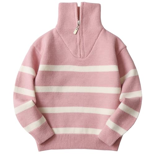 YFPICO Pullover Mädchen Strickpullover Stehkragen Langarm Gestreift Warm Herbst Winter Kinder Top 7-15 Jahre Gr.122-164 YFPICO Pullover Mädchen Strickpullover Stehkragen Langarm Gestreift Warm Herbst Winter Kinder Top 7-15 Jahre Gr.122-164 von YFPICO