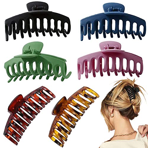 6 Stück Große Haarklammer, Haarklammern für Frauen, Klaue Clips, Kunststoff Eckig Haarspangen, Rutschfeste Haarnadel, Haarschmuck Haarnadel für Mädchen, Frauen von Lepidi