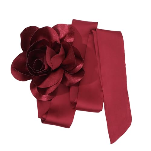 YIAGXIVG Camellia Choker-Halskette, perfekt für Hochzeiten, Partys und Sommerausflüge, große Rose, verstellbare Kette, Y2K-Halsreif für Mädchen und Mädchen von YIAGXIVG