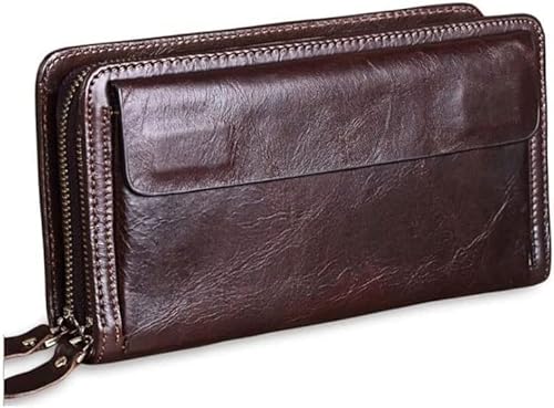 YIHANSS Geldbörsen Leder-Clutch-Geldbörse für Herren, große Kapazität, Reise-Geldbörse für Reisepasshülle, Business-Männer, handliche Clutches, lang von YIHANSS