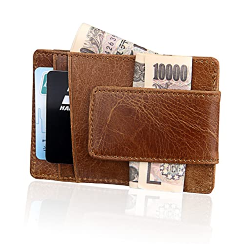 YIHANSS Herren-Geldbörse, Vintage-US-Dollar-Clip-Lock-Geldbörse, Leder, multifunktionales Kartenetui von YIHANSS