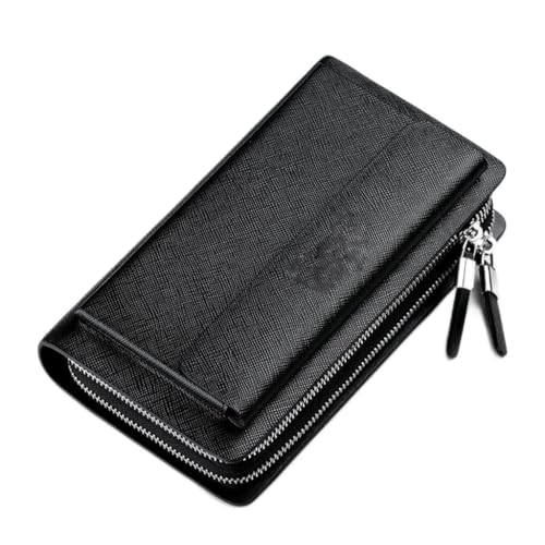 YIHANSS Lange Geldbörse Herren-Organizer-Geldbörse für Herren, lässig, Doppelreißverschluss, Herren-Clutch (Farbe: A, Größe: 21,2 x 5,5 cm) von YIHANSS