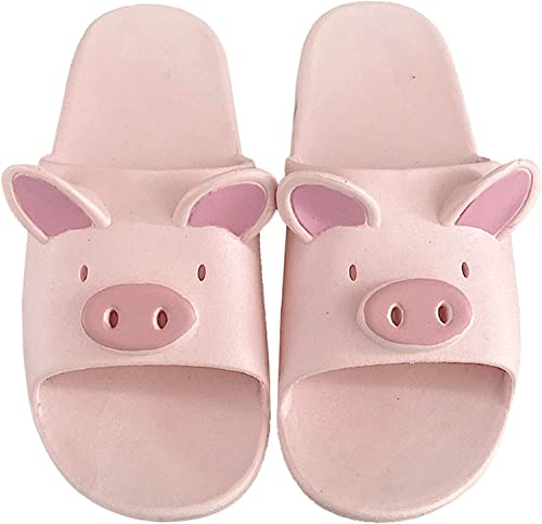 Tier Schweine Hausschuhe Strand pantoffeln für Damen Sandalen Sommer Hausschuhe Dusche Hausschuhe im Bad (Pink, adult, women, numeric_38, numeric_range, eu_footwear_size_system, numeric_39, medium) von YILANLAN