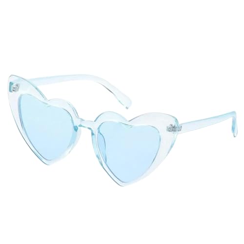 YIMAISZQ sonnenbrille Herz Sonnenbrille Rimless Metallrahmen Sonnenbrille Gradient Lens Liebe Herz Sonnenbrille Frauen Brillenschutz-klares Blau von YIMAISZQ