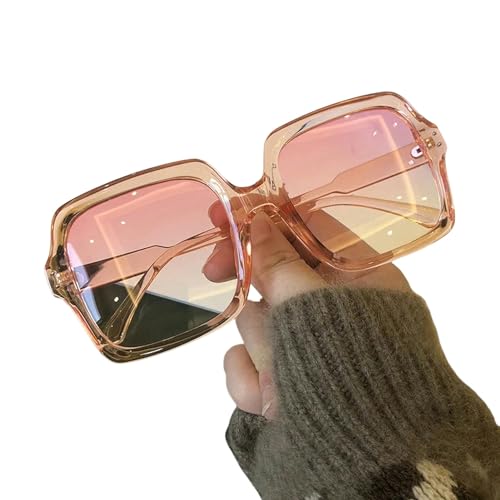 YIMAISZQ sonnenbrille Sonnenbrille Frauen Big Frame Frauen Sonnenbrille Schwarz Gradient Weibliche Brille-rosa von YIMAISZQ