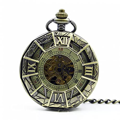 Herren- und Damenaccessoires Hohle antike römische Ziffern Mechanische Taschenuhr Spinne Gravierte Steampunk Fob Herren Damen Vintage Anhängeruhr Hochzeitstag Vatertag Weihnachten Geburtstagsgeschenk von YINGMUZI