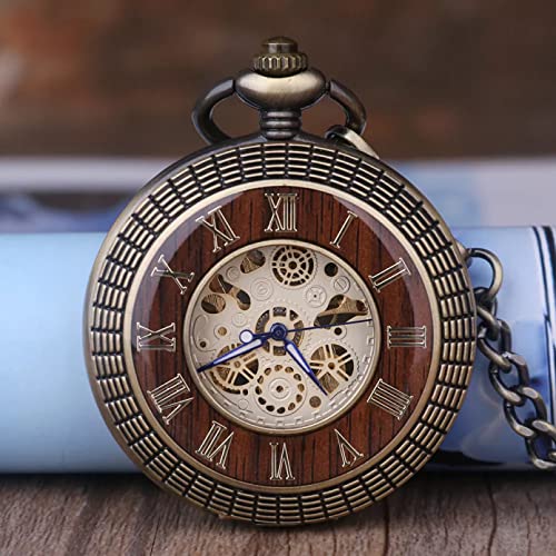 Herren- und Damenaccessoires Vintage römische Zahl Handaufzug Uhr kreative Schnitzerei Blume Mechanische Taschenuhr Ketten Anhänger Geschenke Hochzeitstag Vatertag Weihnachten Geburtstagsgeschenk von YINGMUZI