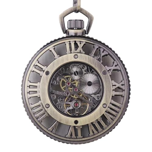 YINGMUZI 5 stücke Antike Handaufzug Mechanische Taschenuhr Kette Mode Bronze Skeleton Carving Männer Fob Uhren Hochzeitstag Vatertag Weihnachten Geburtstagsgeschenk von YINGMUZI