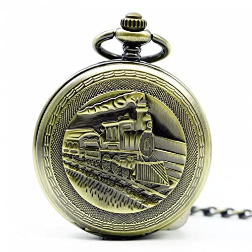 YINGMUZI Herren- und Damenaccessoires Klassische Mechanische Herren-Taschenuhr aus Bronze mit doppeltem offenem Zug Skeleton römische Zahl Hochzeitstag Vatertag Weihnachten Geburtstagsgeschenk von YINGMUZI