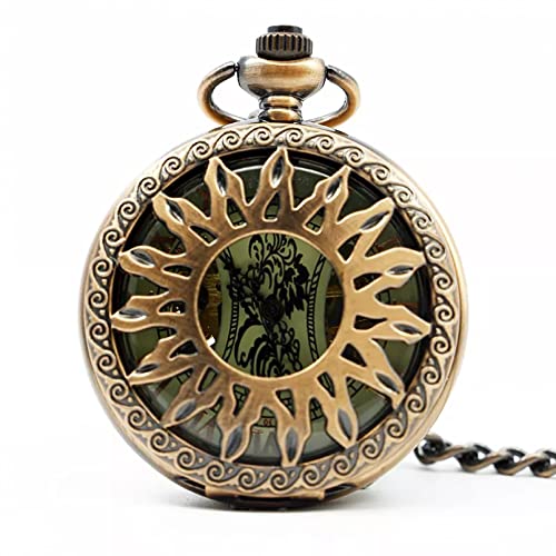 YINGMUZI Herren- und Damenaccessoires Männer Antike Marke Skeleton Automatische Mechanische Taschenuhr Taschenuhren Kette Männliche Uhr Hochzeitstag Vatertag Weihnachten Geburtstagsgeschenk von YINGMUZI