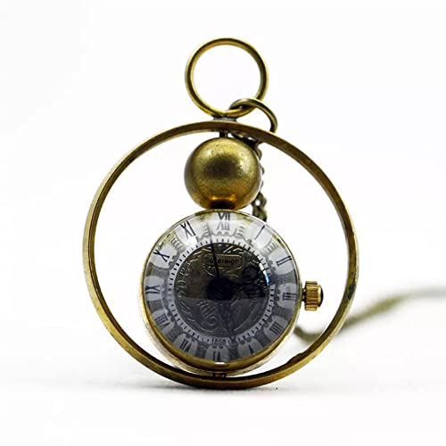 YINGMUZI Vintage einzigartige Dekoration runder Ball Herren automatische mechanische Taschenuhr Vintage römische Steampunk Halskette Hochzeitstag Vatertag Weihnachten Geburtstagsgeschenk von YINGMUZI