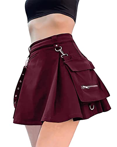 Minirock Damen Sexy Cosplay Gothic Kleidung Damen Mini Skirt Kurz Steampunk Skirt Party Club High Waist Rock A Linie Goth Clothes Minirock Damen Sexy Cosplay Gothic Kleidung Damen Mini Skirt Kurz Steampunk Skirt Party Club High Waist Rock A Linie Goth Clothes von YINGWIN
