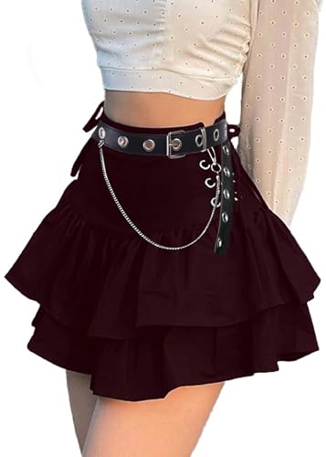 Y2K Minirock mit Gürtel Rave Outfit Damen Gothic Rock Sexy Cosplay Gothic Kleidung Damen Mini Rock Sommer Party Club Festival Outfit Goth Clothes Y2K Minirock mit Gürtel Rave Outfit Damen Gothic Rock Sexy Cosplay Gothic Kleidung Damen Mini Rock Sommer Party Club Festival Outfit Goth Clothes von YINGWIN