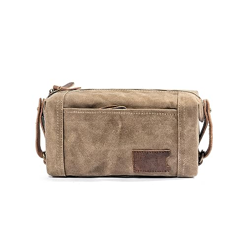 Reise-Kulturbeutel aus Segeltuch for Herren, Make-up-Tasche, wasserabweisend, for Kosmetik, Toilettenartikel, Rasierset, Badezimmer, Reiseutensilien, großes Fassungsvermögen ( Grey : B , Size : 23*8.5 von YIORYO