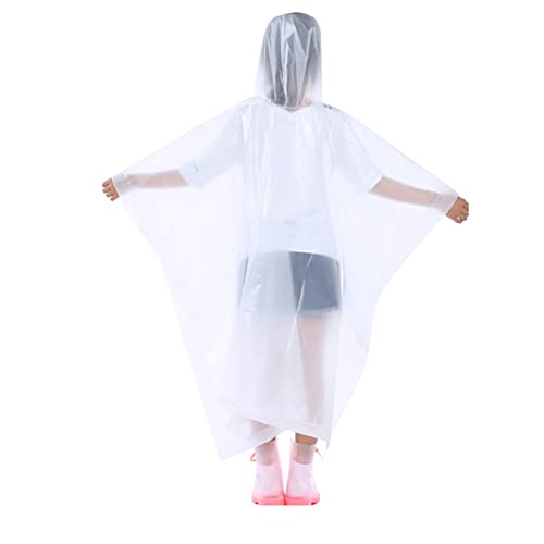 YIPUETERNITY Regenponcho für Kinder (Weiß) Wasserdichter Regenmantel für Jungen und Mädchen, Wiederverwendbarer EVA-Poncho, Regenmäntel mit Kapuze Regencape mit Knopf und Kapuze, Kleinkind-Regenjacke von YIPUETERNITY