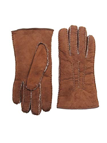 YISEVEN Damen Curly Shearling Handschuhe Neuseeland Lammfell Handarbeit mit Gefüttert Elegant Winter Autofahrer LederHandschuhe Geschenke, Dunkelbraun S von YISEVEN