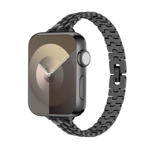 YISIWERA Kompatibel mit Apple Watch Armband 38 mm, 40 mm, 41 mm, 42 mm, 44 mm, 45 mm, 49 mm, für Damen und Herren, schmal, dünn, Edelstahl, für iWatch Serie Ultra/Ultra2, 9, 8, 7, 6, 5, 4, 3, 2, 1 SE, von YISIWERA