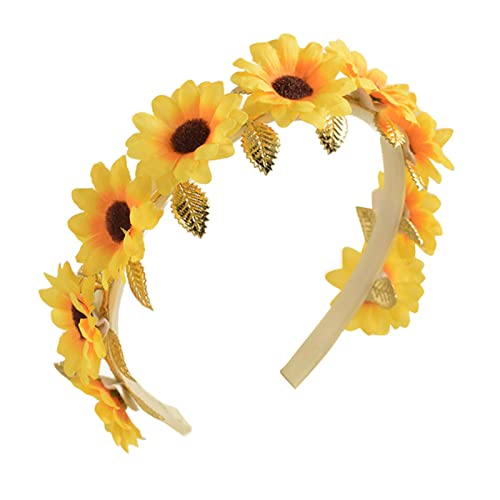 Blumen Sonnenblumen Haarkränze Braut Kopfschmuck Blumen Stirnband Für Schwangerschafts Fotoshootings Kostümzubehör Sonnenblumen Stirnbänder Blumen Stirnband Für Mädchen Und Frauen Fotoshootings von YIZITU