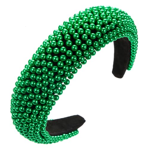 Handgefertigtes Stirnband, festlich, barocke Perlen, Haarband, Schwamm, Kopfbedeckung, Totenkopf-Top, Haarreif, Patrick's Day, Schmuck, elegantes und stilvolles Haarband von YIZITU