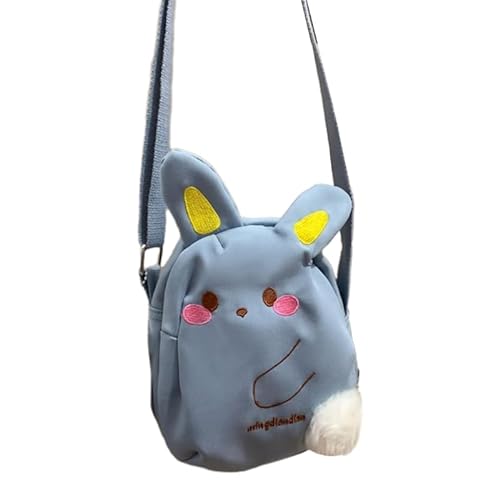 Umhängetasche für Mädchen, Studenten, Nylon, Cartoon-Tasche, vielseitige Tiertasche, Crossbody-Tasche, Weiß/Blau/Rosa, blau von YIZITU