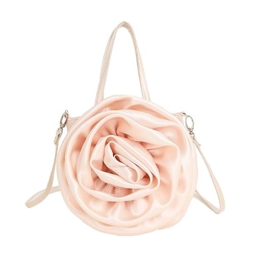 YIZITU Clutch, 3D-Rosenform, Handtasche für Damen, modisch, Bankett, Abschlussball, Hochzeit, Abendtasche, Crossbody-Tasche, champagnerfarben von YIZITU