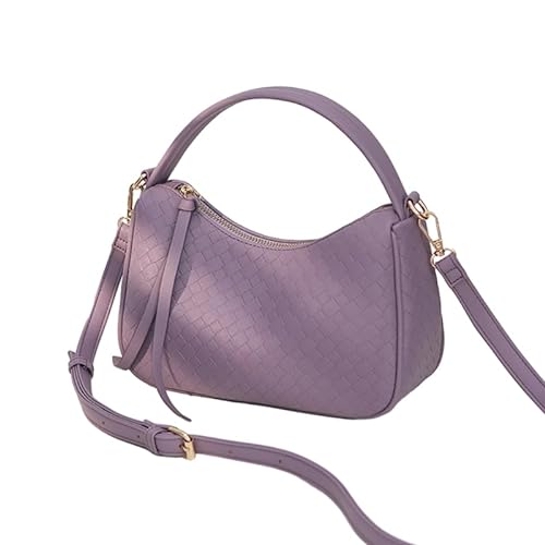 YIZITU Neue Crossbody-Tasche, trendige gewebte Tasche für Mädchen und Frauen, lässige Handtasche, großes Fassungsvermögen, vielseitige Schultertasche, violett von YIZITU