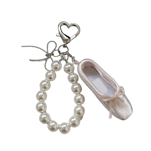 YIZITU Stilvolle Ballettschuh-Schlüsselanhänger mit Spitze und Perlen, geeignet für trendige Frauen und Ballett-Enthusiasten YIZITU Stilvolle Ballettschuh-Schlüsselanhänger mit Spitze und Perlen, geeignet für trendige Frauen und Ballett-Enthusiasten von YIZITU