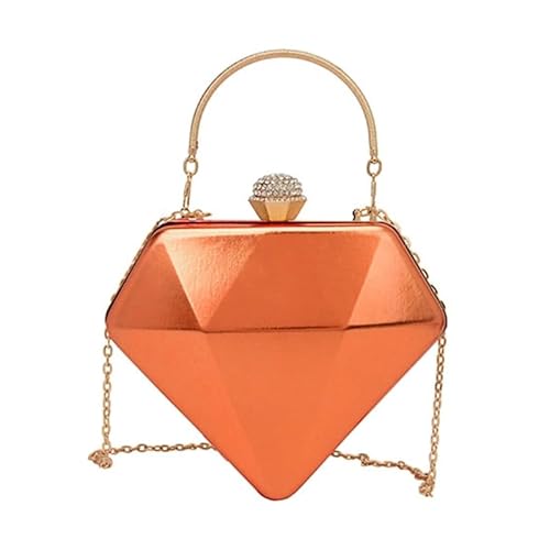 YIZITU Stilvolle Damen-Abendtasche aus Acryl mit Kettenriemen, Clutch, Geldbörsen für Damen, perfekt für den täglichen Gebrauch und Reisen, Orange von YIZITU