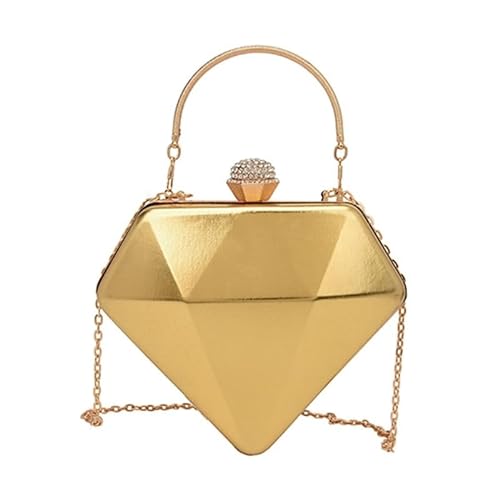 YIZITU Stilvolle Damen-Abendtasche aus Acryl mit Kettenriemen, Clutch, Geldbörsen für Damen, perfekt für den täglichen Gebrauch und Reisen, gold von YIZITU