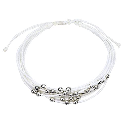 Armbänder für Teenager-Mädchen, Boho-Mehrschicht-Armband mit handgefertigten Perlen, weißes geflochtenes Seilarmband, verstellbarer Armreif aus gewebter Schnur, Freundschaftsarmband, Schmuck für Fraue von YJHQSS