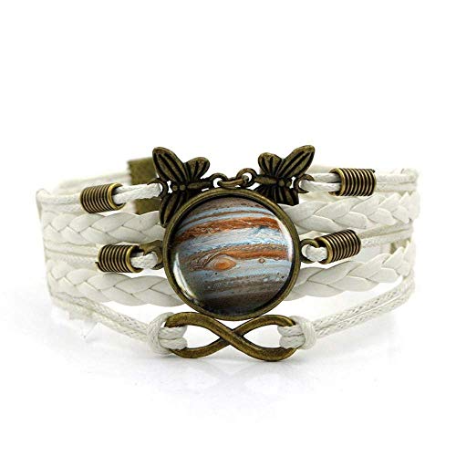 Gewebtes Armband für Herren, weißes Seil, schöne Galaxie-Landschaftskunst, Zeit-Edelstein-Armband, mehrschichtiger handgewebter Glas-Kombinationsschmuck, Damenmode, Schmuck im europäischen und amerika von YJHQSS