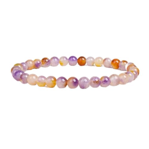 Herrenarmbänder, ästhetisches 6 mm violettes Kristallperlenarmband mit Chakra-Energie-Edelsteinarmbändern, Freundschafts-Glücksbringer-Yoga-Armreifen, elastischer Charm-Schmuck für Männer und Frauen ( von YJHQSS