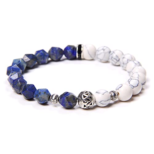 Perlenarmband, Steinarmbänder, natürliches Lapislazuli-Perlenarmband, Reiki-Chakra-Armband, Yoga-Balance, Freundschaftsarmband, Schmuck für Frauen, Mädchen, Jungen (wie abgebildet, 23 cm) von YJHQSS